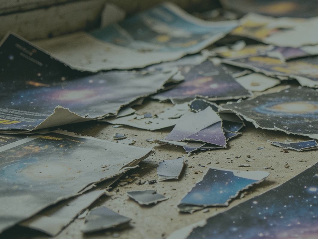 [Shredded astronomy magazine]